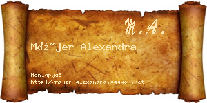 Májer Alexandra névjegykártya